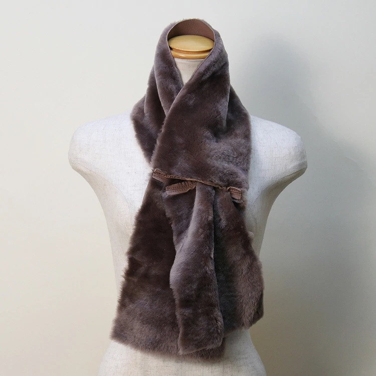 ラム Wフェイス ファー マフラー ナッパ加工 送料無料 レディース ギフト プレゼント