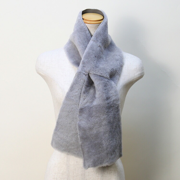 ラム Wフェイス ファー マフラー ナッパ加工 送料無料 レディース ギフト プレゼント