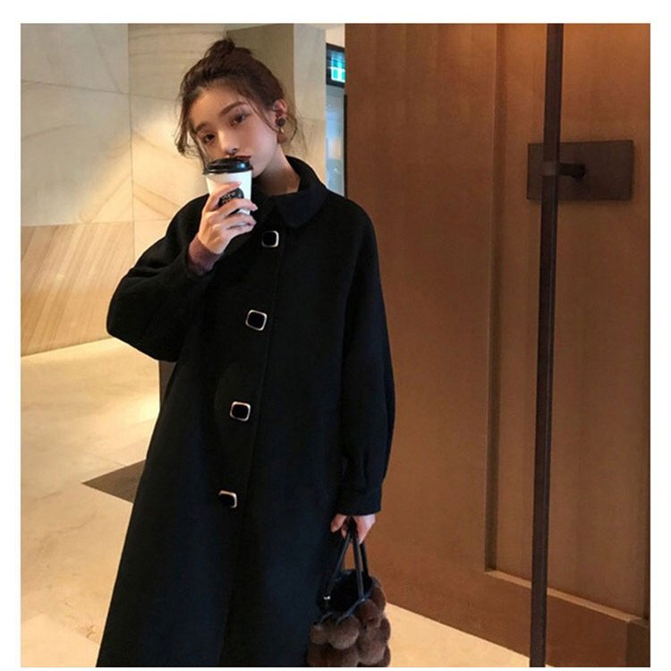 ラシャコート コート ジャケット レデイース秋冬40代ダブルコート厚手韓国風 ロング丈 パフスリーブ