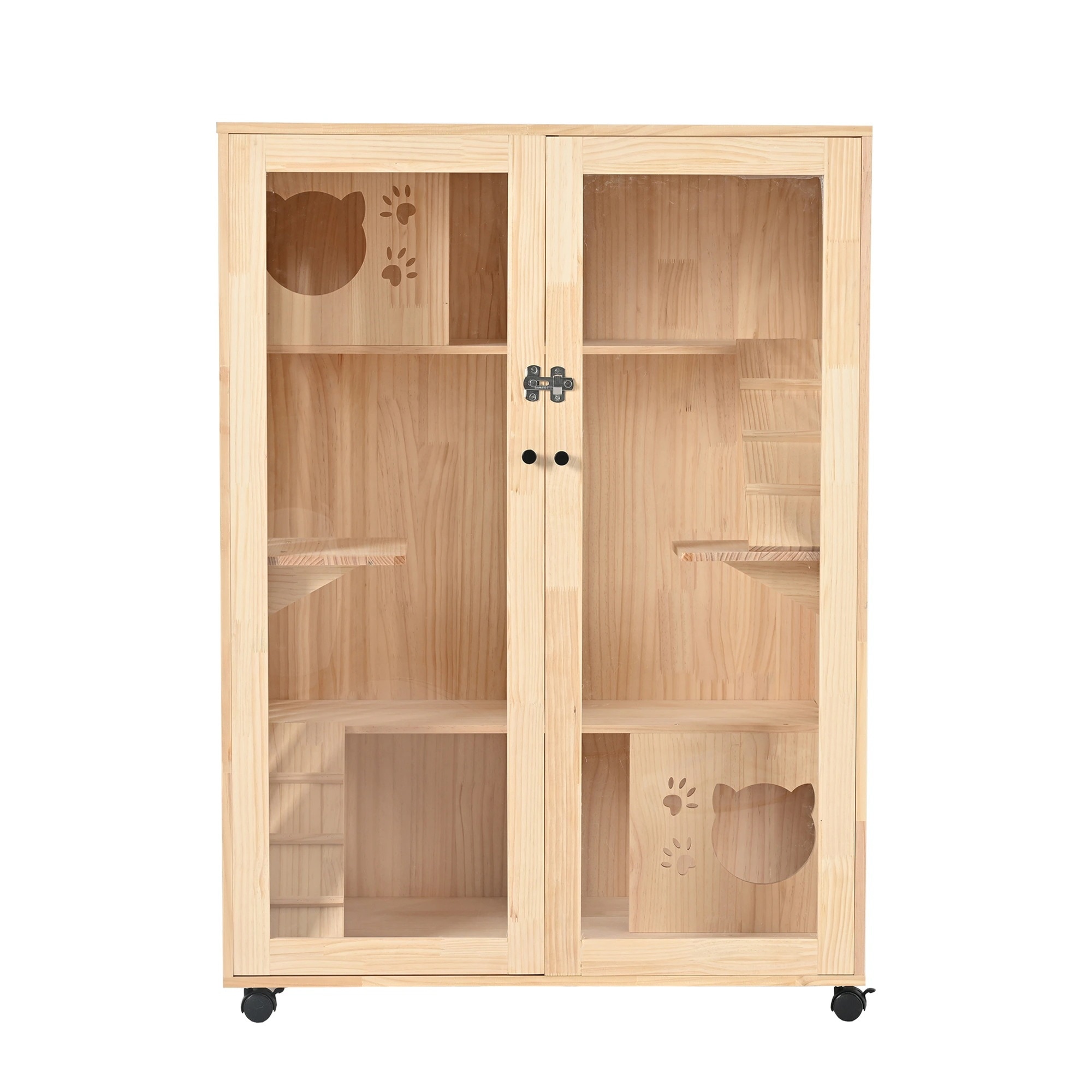 【国内即日発送】猫 ケージ キャットケージ 3段 木製フレーム 広々 大型 猫ゲージ おしゃれ キャットハウス ネコ ハウス 多段 留守番 保護 脱走防止 多頭飼い 多頭 ペットケージ