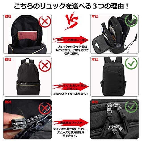 KINGSLONGビジネスリュック メンズ 大容量 15.6インチPCバッグ リュックサック ラップトップバックパック 耐衝撃 通勤 通学 バックパック 旅行 軽量 (ブラック) KINGSLONGビジネスリュック メンズ 大容量 15.6インチPCバッグ リュックサック ラップトップバックパック 耐衝撃 通勤 通学 バックパック 旅行 軽量 (ブラック)