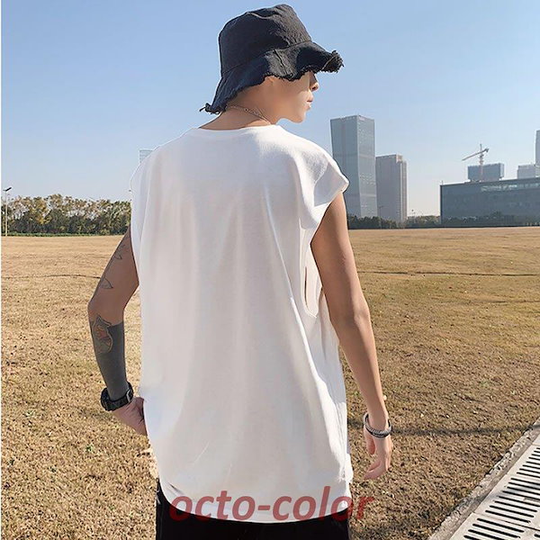 Qoo10] ゆったり 穴あき ダメージ ノースリーブ