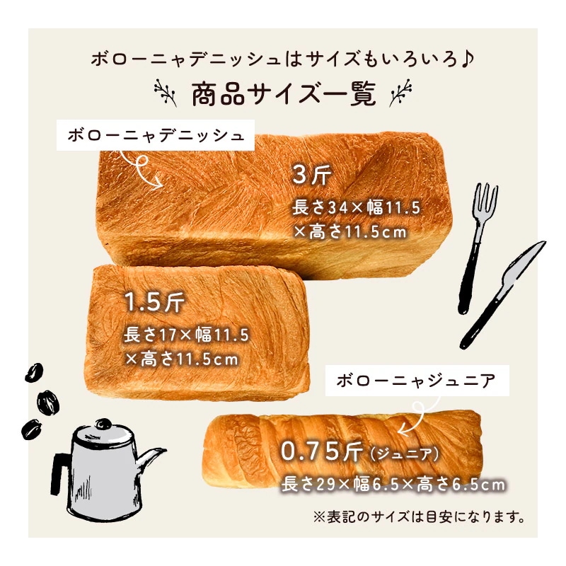 ボローニャパン ３斤 ５本 デニッシュパン パン