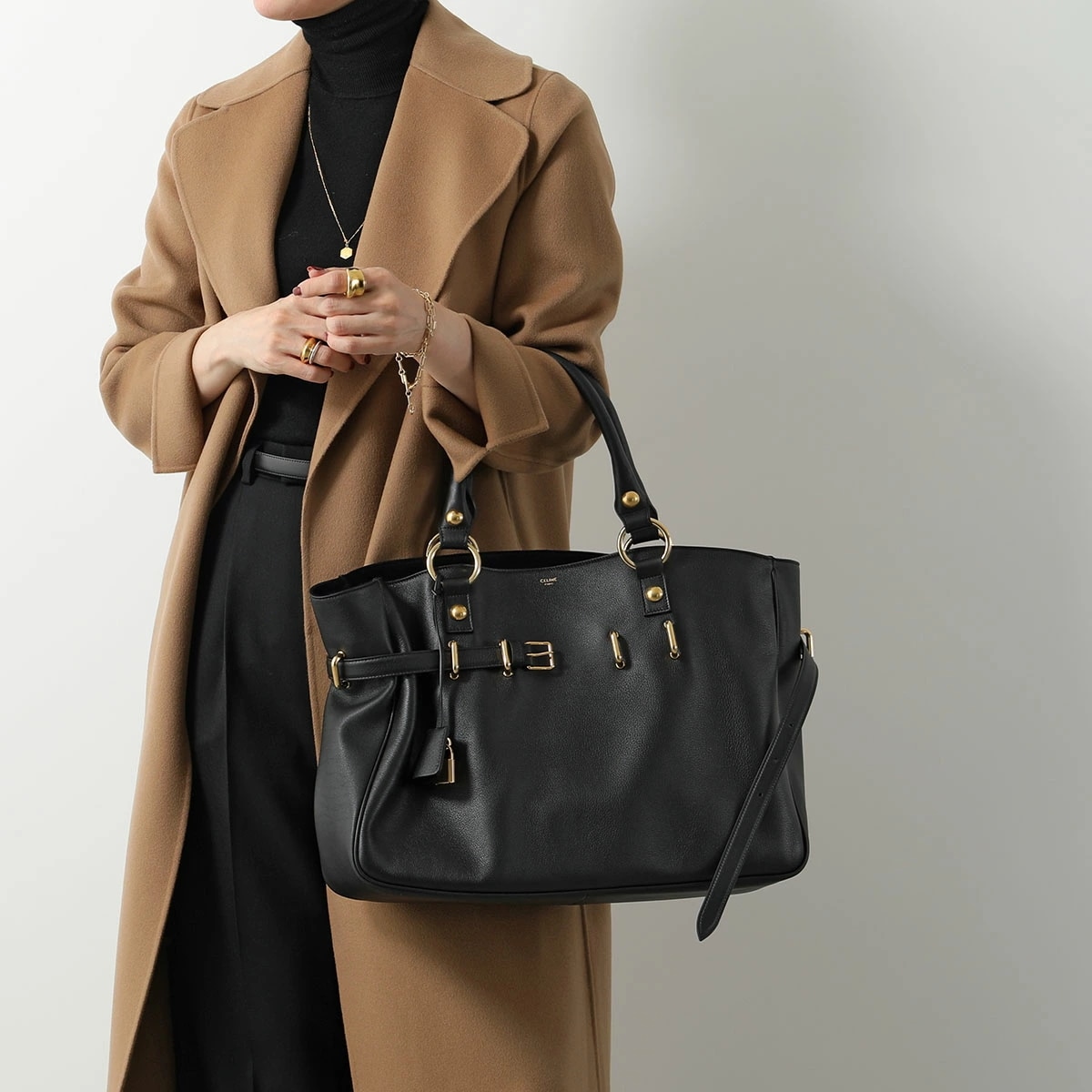 CELINE セリーヌ ハンドバッグ ANITA アニタ 113533FC6.38NO レディース ミディアム レザー パドロック 鞄 ブラック