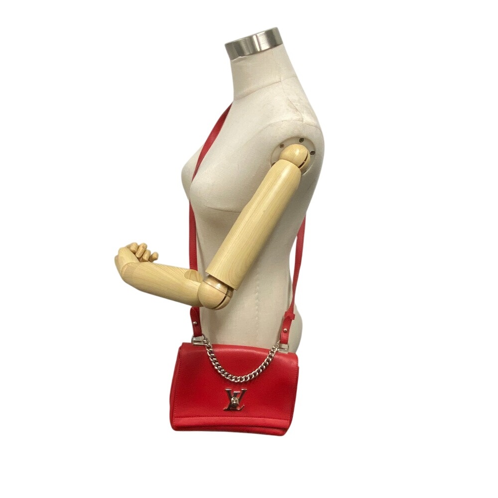 M51202 ロックミー2BB LVロゴ レザー ショルダーバッグ レッド レディース ブランド