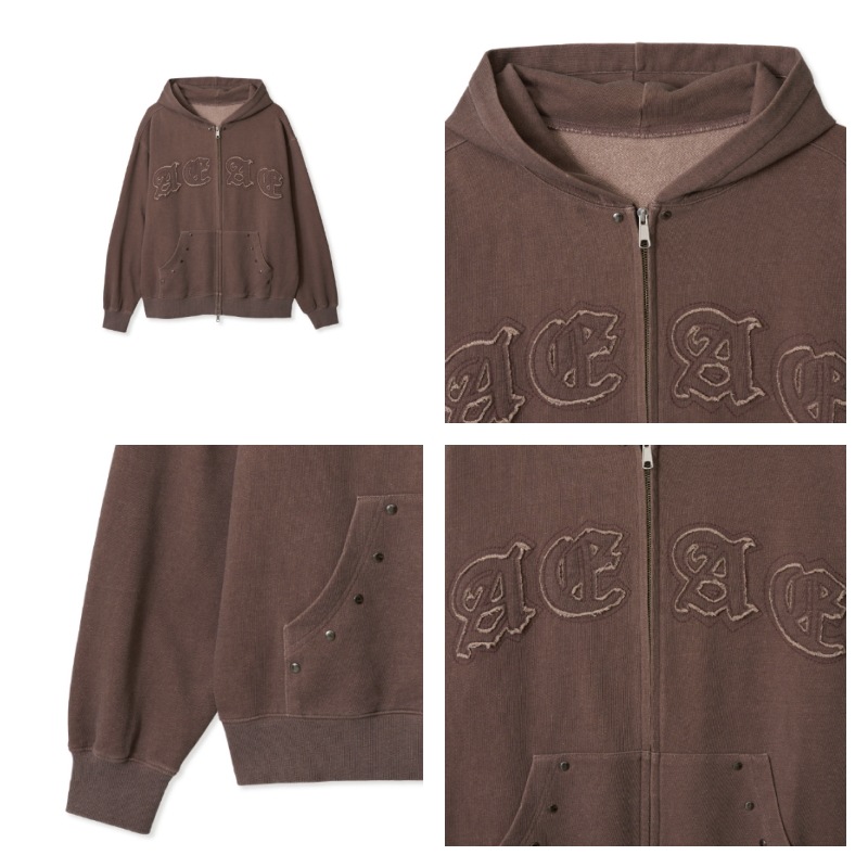 【aeae】 PIGMENT HOOD ZIP-UP : BROWN 【aeae】 PIGMENT HOOD ZIP-UP : BROWN