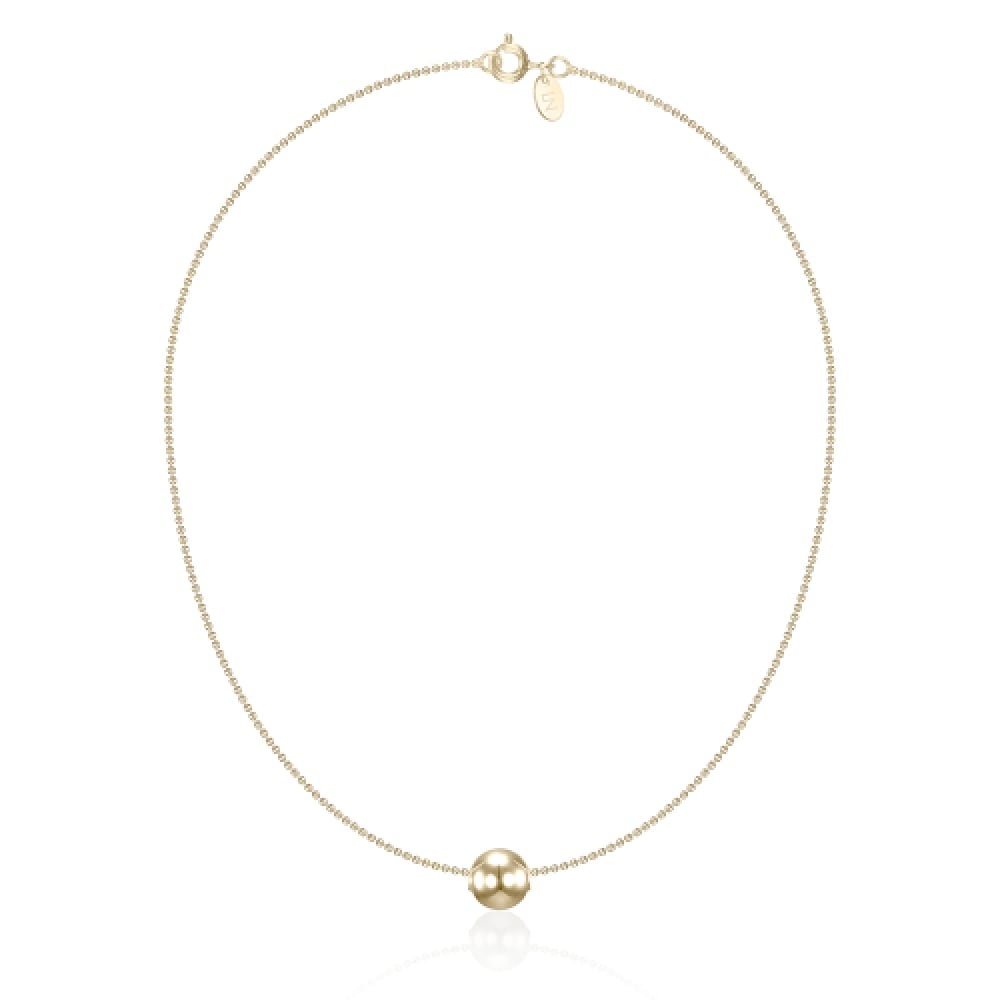 LUNNE シルバー 925 8mm ボールドロップロングネックレス #LSN57