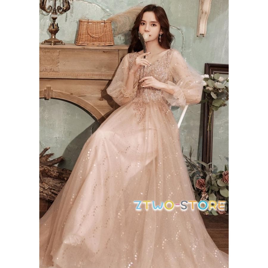 ワンピースドレスドレス花嫁 シアー袖 大きいサイズ 袖あり カラードレス 長袖 結婚式 ドレス 3L ウエディング ウェディングドレス キラキラ ロングドレス 4L 韓国 二次会 ワンピースドレスドレス花嫁 シアー袖 大きいサイズ 袖あり カラードレス 長袖 結婚式 ドレス 3L ウエディング ウェディングドレス キラキラ ロングドレス 4L 韓国 二次会