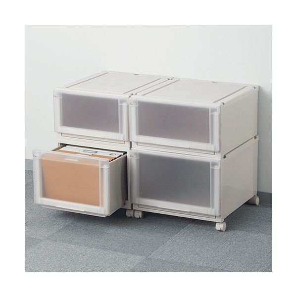 （まとめ）天馬 Fits フィッツユニットケース 4520 カプチーノ 1個 外寸W450×D550×H200mm (×3セット)