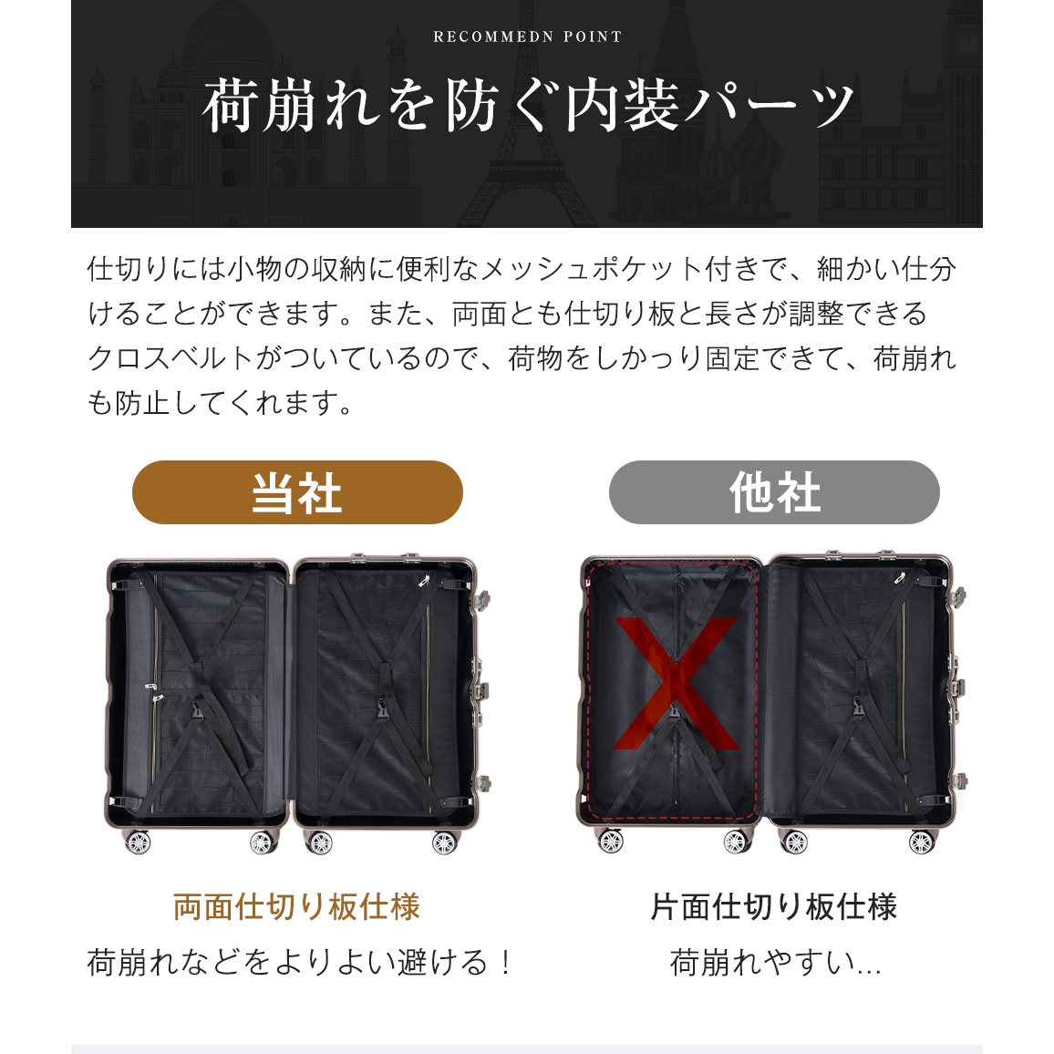 スーツケース Mサイズ アルミ ストッパー付き USBポート カップホルダー キャリーケース キャリーバッグ アルミフレーム 3日~7日 大容量 超軽量 軽い おしゃれ かわいいダブルキャスター 中型