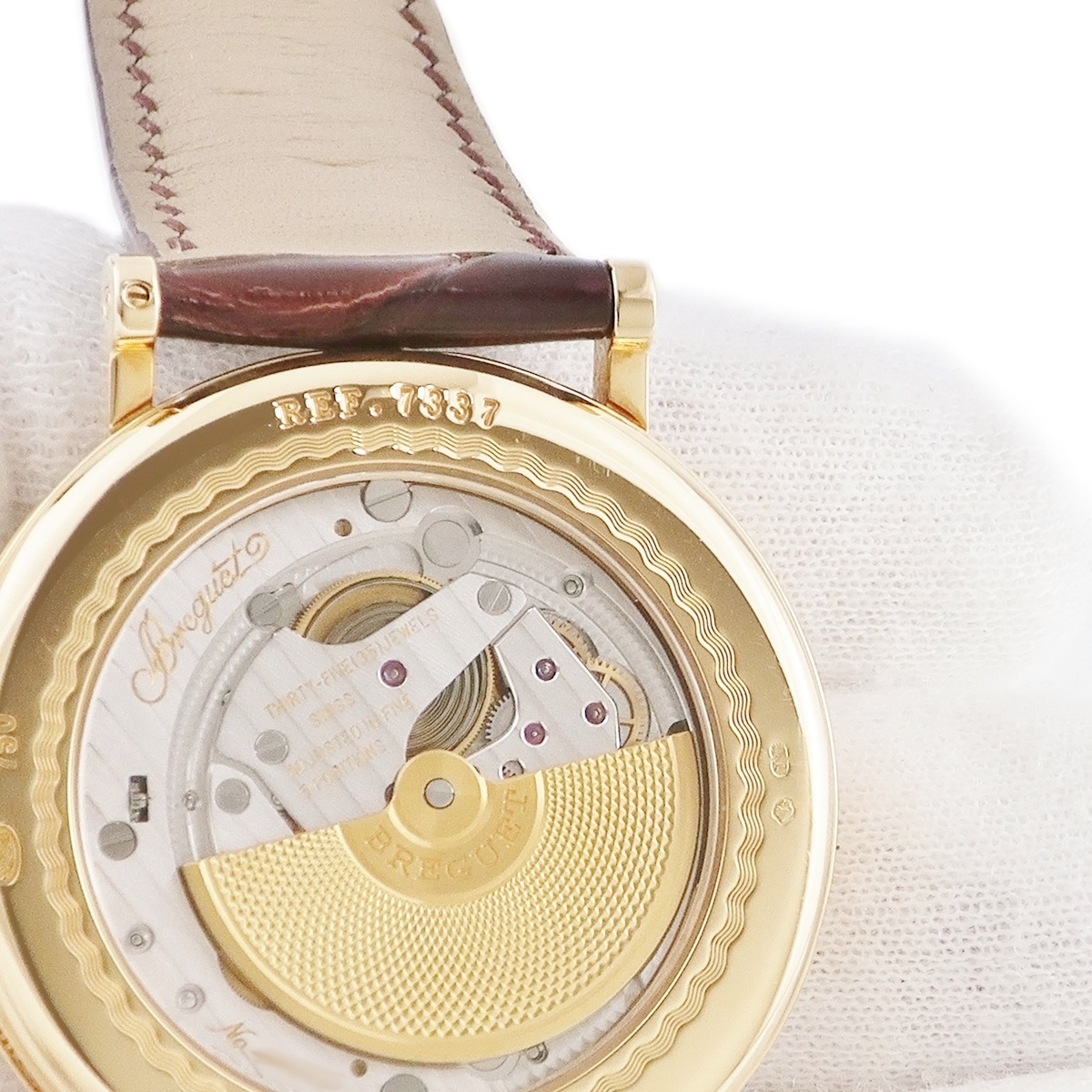 クラシック デイデイト ムーンフェイズ 7337BA/1E/9V6 自動巻き メンズ K18YG無垢 ブレゲ針 オフセンター 3年保証 クラシック デイデイト ムーンフェイズ 7337BA/1E/9V6 自動巻き メンズ K18YG無垢 ブレゲ針 オフセンター 3年保証