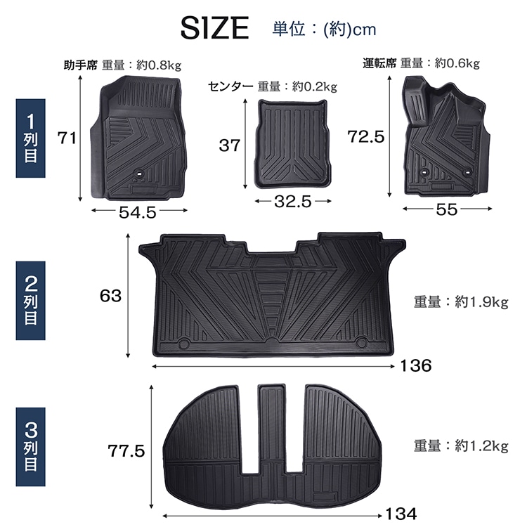 車用 フロアマット アルファード ヴェルファイア 30系 専用 フルセット トヨタ TOYOTA 3D フロアーマット アクセサリー TPE素材 内装 カバー 運転席 助手席 2列