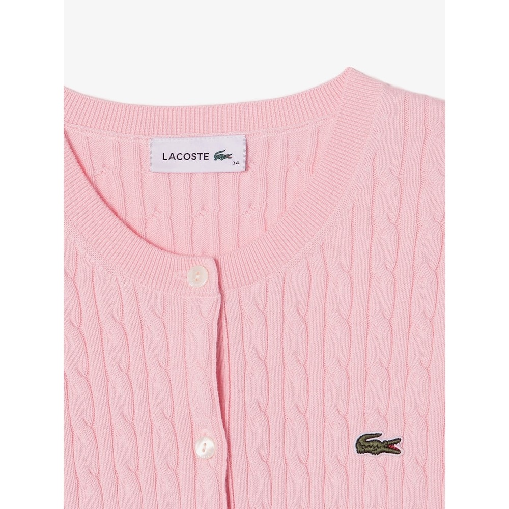 ラコステ女性用ケーブルロングスリーブカーディガン AF217E-55G デイ Q2NAF217E-55GADY ラコステ女性用ケーブルロングスリーブカーディガン AF217E-55G デイ Q2NAF217E-55GADY