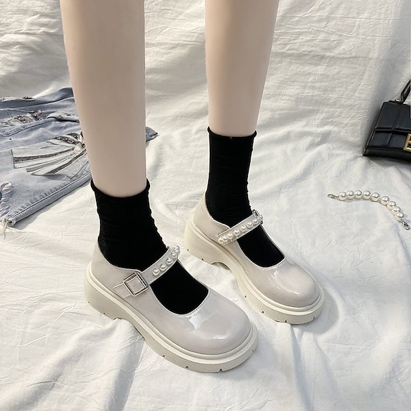 韓国トレンド♥厚底メリージェーンシューズ/追跡有 6d5c72544eb59ec2afd4620f1a6c7a