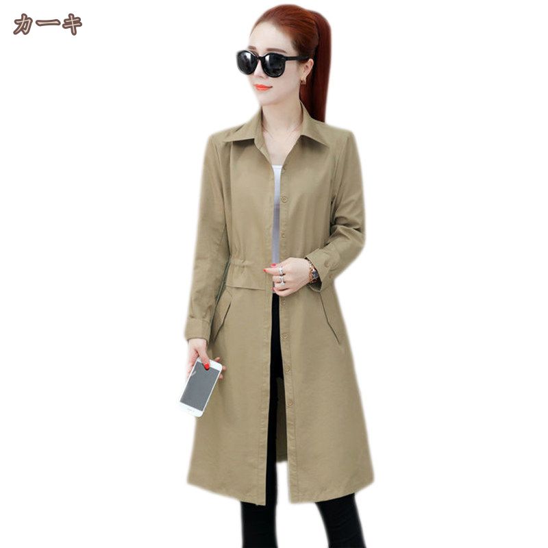 トレンチコート レディース 春 コート ベーシック トレンチコート アウター ジャケット ロング丈 スプリングコート 春秋コート スリム 着痩せ 長袖 大きいサイズ おしゃれ きれいめ 大人 上品 エ