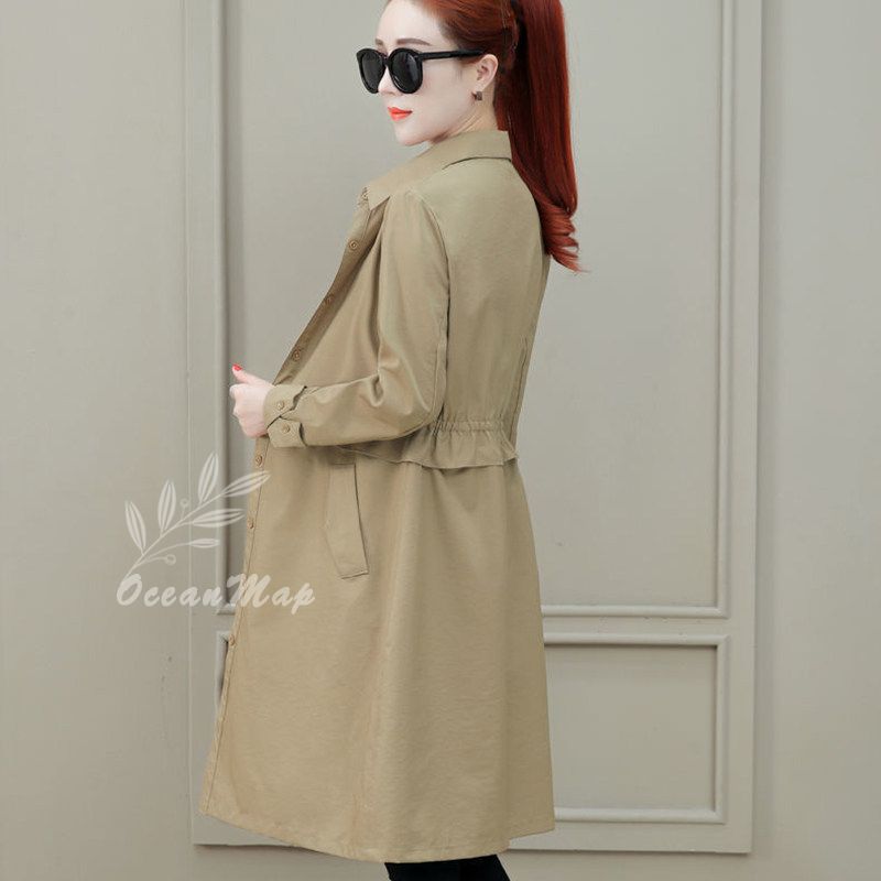トレンチコート レディース 春 コート ベーシック トレンチコート アウター ジャケット ロング丈 スプリングコート 春秋コート スリム 着痩せ 長袖 大きいサイズ おしゃれ きれいめ 大人 上品 エ