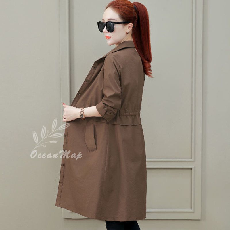 トレンチコート レディース 春 コート ベーシック トレンチコート アウター ジャケット ロング丈 スプリングコート 春秋コート スリム 着痩せ 長袖 大きいサイズ おしゃれ きれいめ 大人 上品 エ