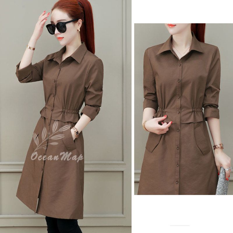 トレンチコート レディース 春 コート ベーシック トレンチコート アウター ジャケット ロング丈 スプリングコート 春秋コート スリム 着痩せ 長袖 大きいサイズ おしゃれ きれいめ 大人 上品 エ