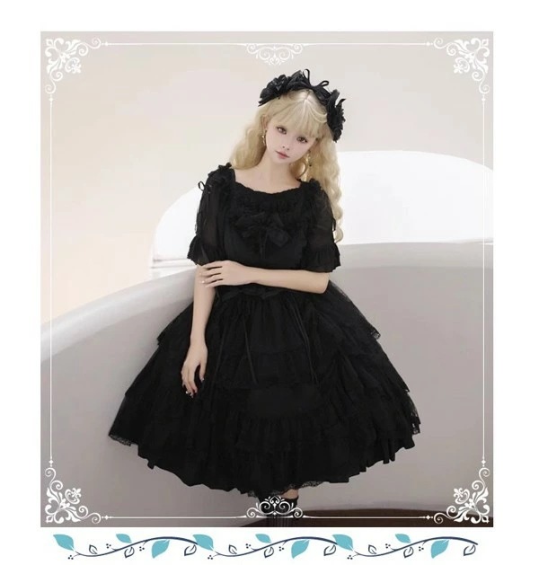 ワンピース ロリータ リボン 膝丈 レディース トップス追加可 ゴスロリ ハイウエスト Aライン 暗黒風 五分袖 プリンセス風 コスチューム 洋服 フリル セクシー 日常 パーティ イベント ステ ワンピース ロリータ リボン 膝丈 レディース トップス追加可 ゴスロリ ハイウエスト Aライン 暗黒風 五分袖 プリンセス風 コスチューム 洋服 フリル セクシー 日常 パーティ イベント ステ