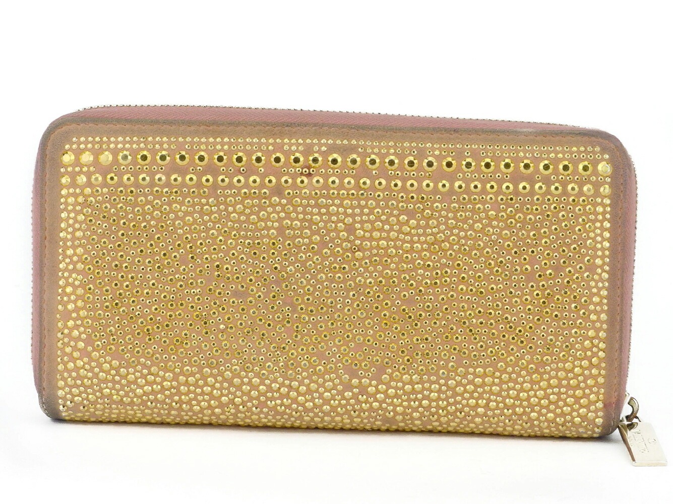 長財布 ラウンドファスナー 財布 スタッズ レディース ピンク ベージュ ゴールド 中古 長財布 ラウンドファスナー 財布 スタッズ レディース ピンク ベージュ ゴールド 中古