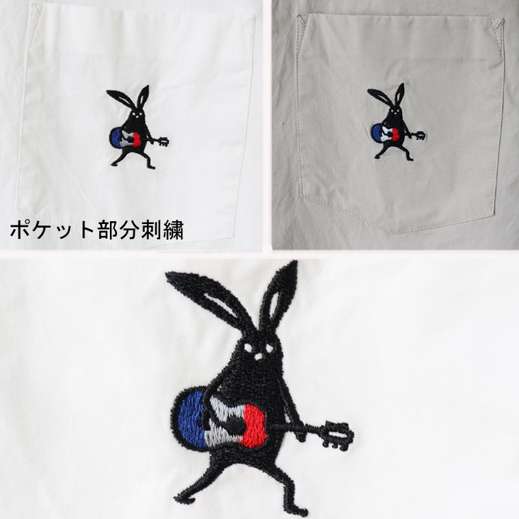 Shabby シャビー メンズ 長袖 刺繍 シャツ