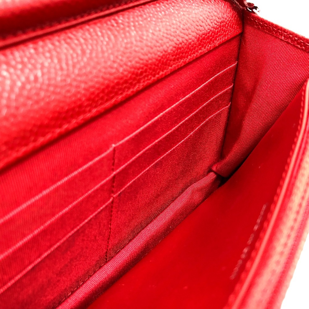 ショルダーバッグ AP0250 CC ココマーク クラシック 長財布 チェーンウォレット 斜め掛け カバン バッグ キャビアスキン レッド ショルダーバッグ AP0250 CC ココマーク クラシック 長財布 チェーンウォレット 斜め掛け カバン バッグ キャビアスキン レッド