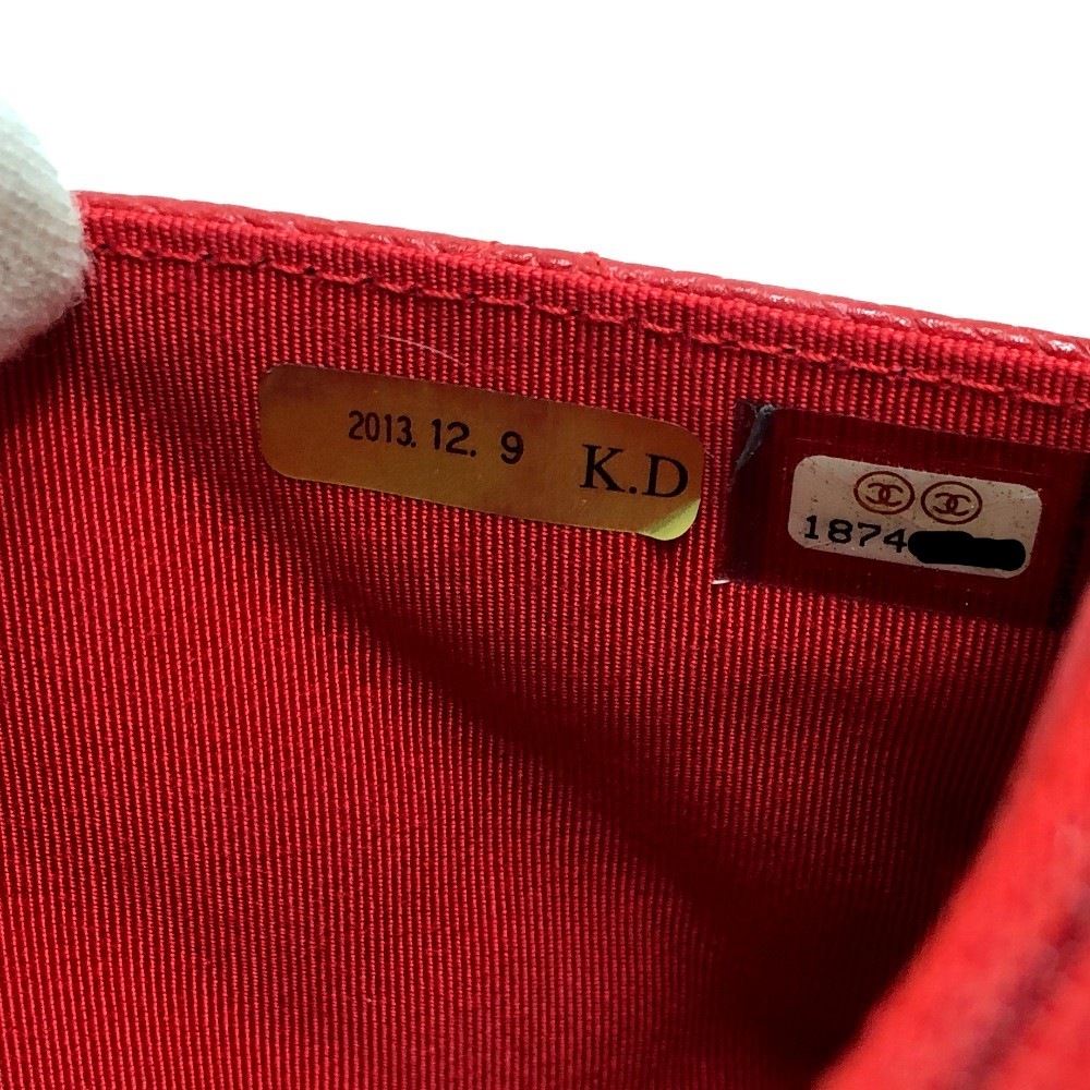 ショルダーバッグ AP0250 CC ココマーク クラシック 長財布 チェーンウォレット 斜め掛け カバン バッグ キャビアスキン レッド ショルダーバッグ AP0250 CC ココマーク クラシック 長財布 チェーンウォレット 斜め掛け カバン バッグ キャビアスキン レッド