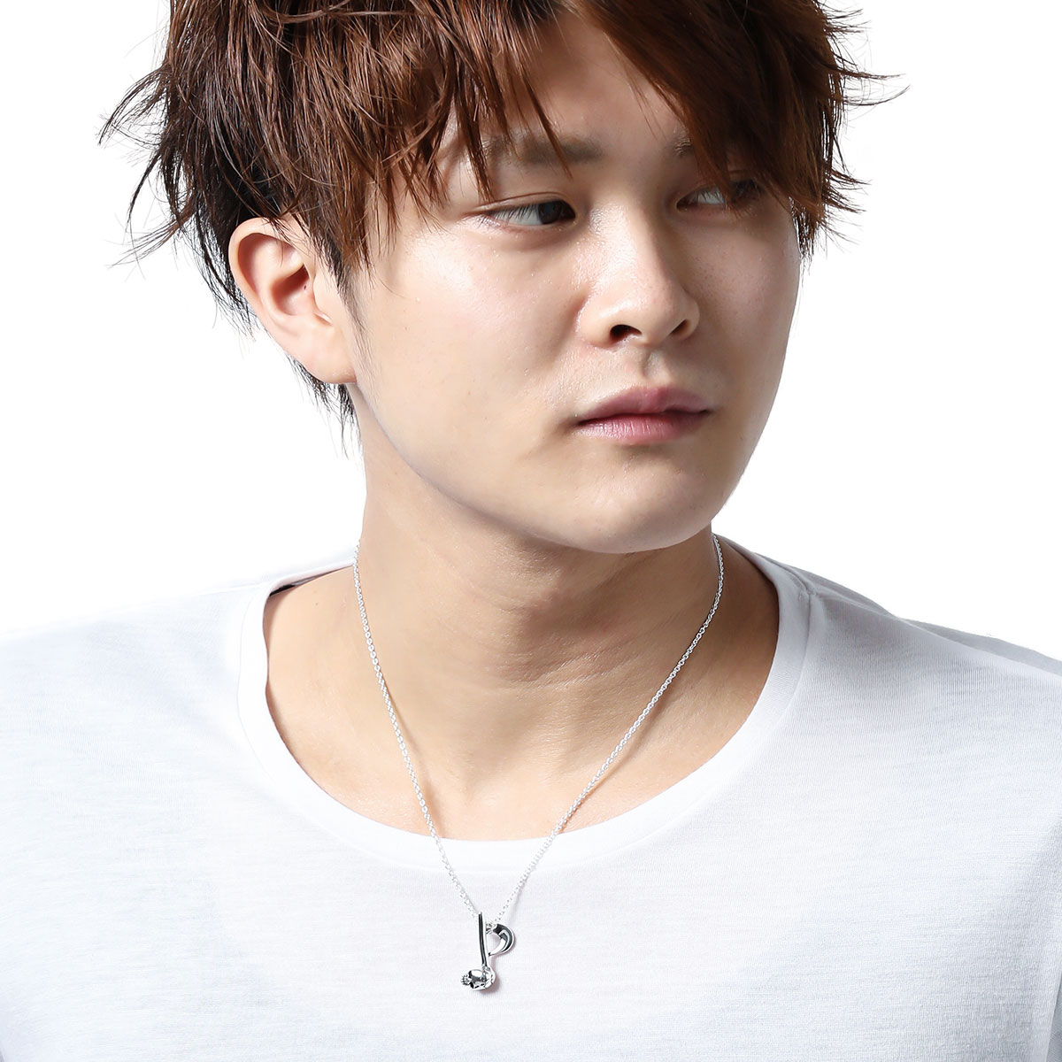 ペンダント ネックレス メンズ 音符 スカル シルバー925 銀製品 燻し加工 シンプル クール 大