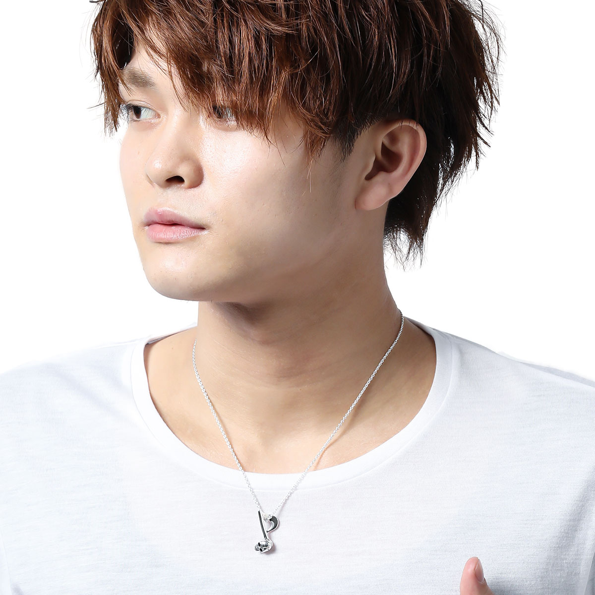 ペンダント ネックレス メンズ 音符 スカル シルバー925 銀製品 燻し加工 シンプル クール 大