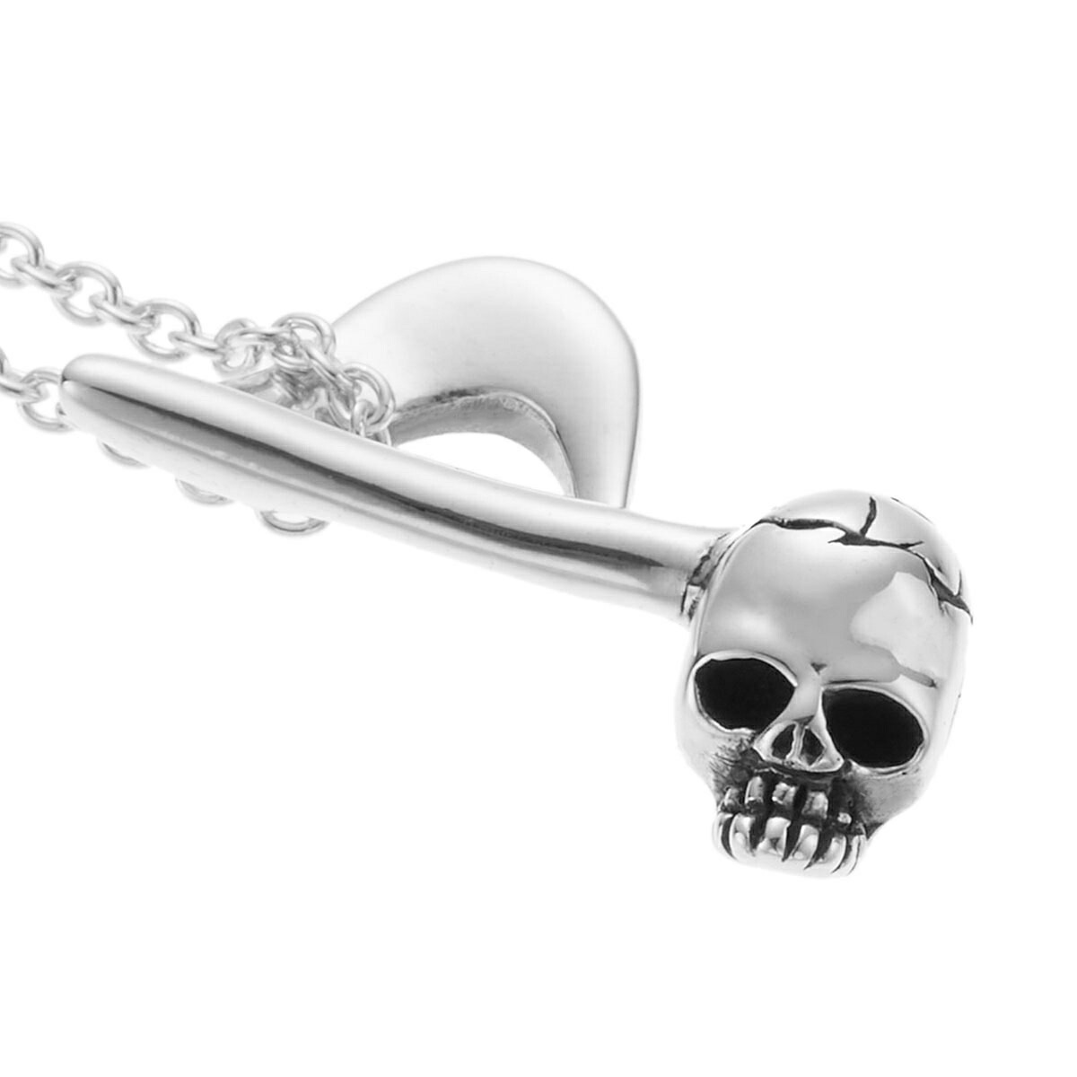 ペンダント ネックレス メンズ 音符 スカル シルバー925 銀製品 燻し加工 シンプル クール 大
