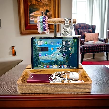 木製ヘッドホンスタンド ユニバーサルデュアルヘッドセットホルダー デスクトップイヤホンハンガー 携帯電話タブレットスロット 忙しいオフィスワークスペースの装飾 大型キャッチ オールベーストレイ アカシ 木製ヘッドホンスタンド ユニバーサルデュアルヘッドセットホルダー デスクトップイヤホンハンガー 携帯電話タブレットスロット 忙しいオフィスワークスペースの装飾 大型キャッチ オールベーストレイ アカシ