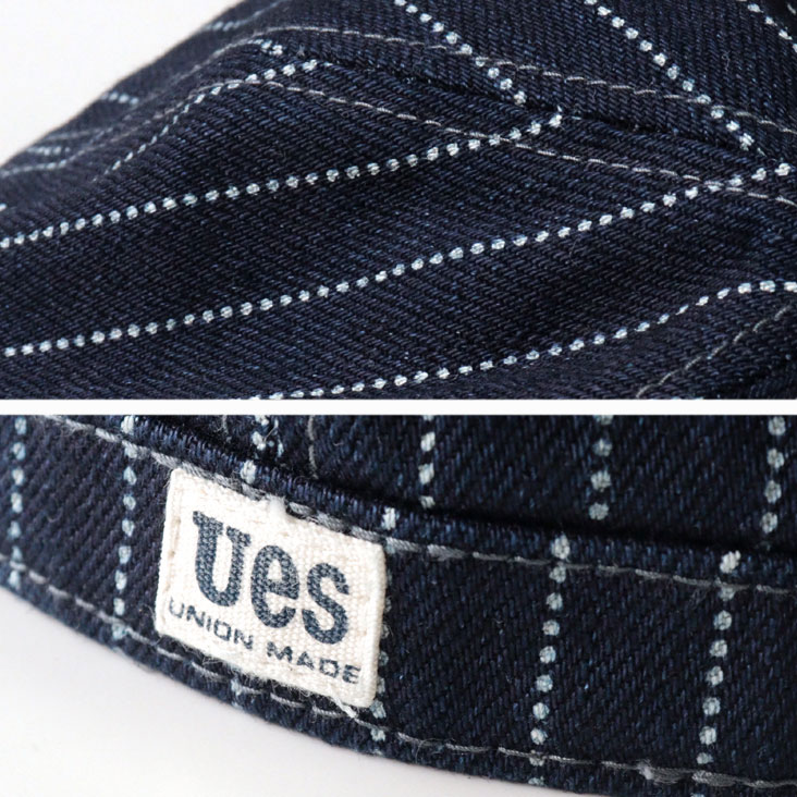 UES ウエス キャップ メカニックキャップ 帽子 ワークキャップ アメカジ カジュアル ファブリック 14.9oz アタリ 色落ち エイジング ヒッコリー デニム 綿100% コットン 82A3 UES ウエス キャップ メカニックキャップ 帽子 ワークキャップ アメカジ カジュアル ファブリック 14.9oz アタリ 色落ち エイジング ヒッコリー デニム 綿100% コットン 82A3