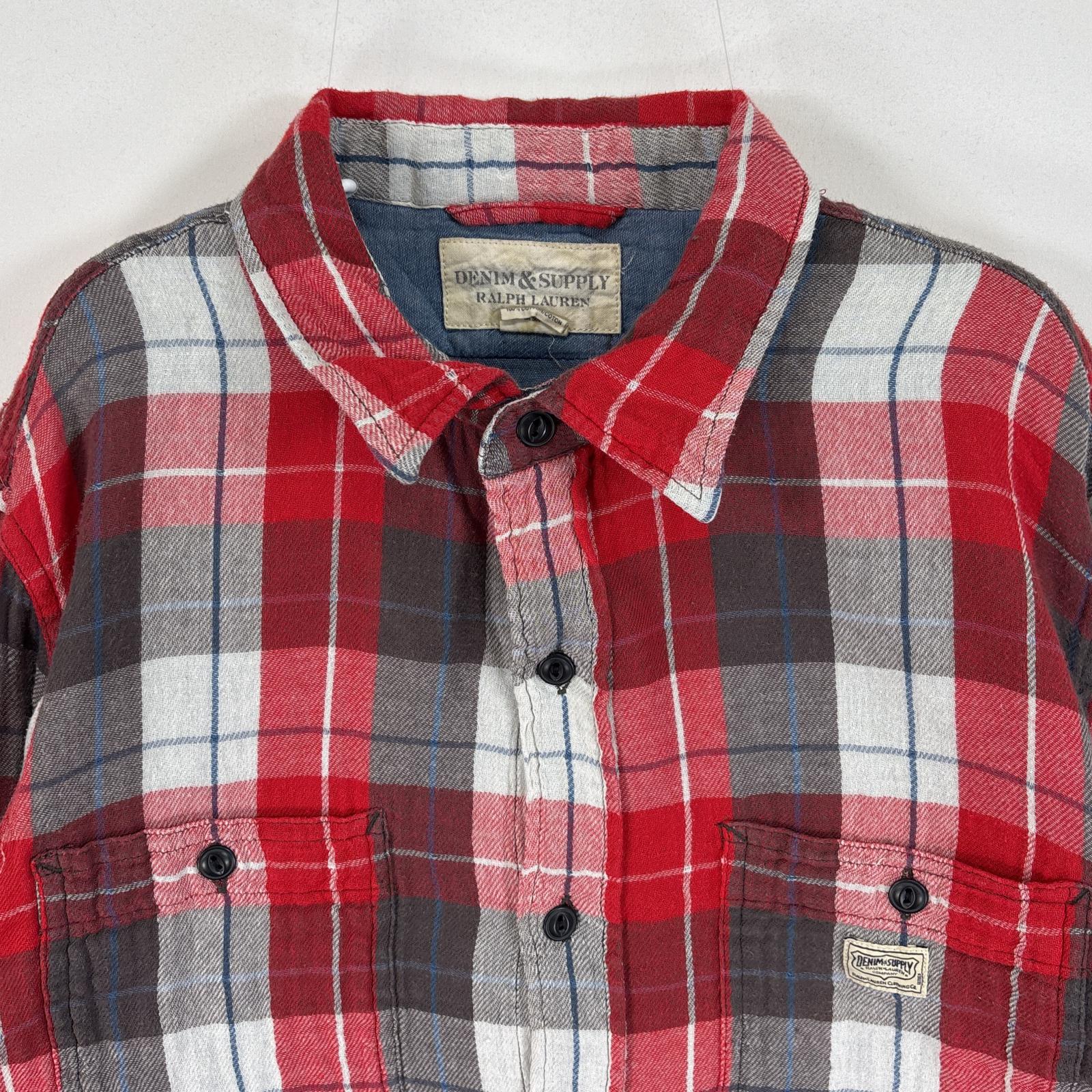 古着 デニムアンドサプライ ラルフローレン DENIM&SUPPLY Ralph Lauren 長袖シャツ チェック フランネル 裏地付き ワンポイント ロゴ L レッド系 マルチカラー メンズ 古着 デニムアンドサプライ ラルフローレン DENIM&SUPPLY Ralph Lauren 長袖シャツ チェック フランネル 裏地付き ワンポイント ロゴ L レッド系 マルチカラー メンズ