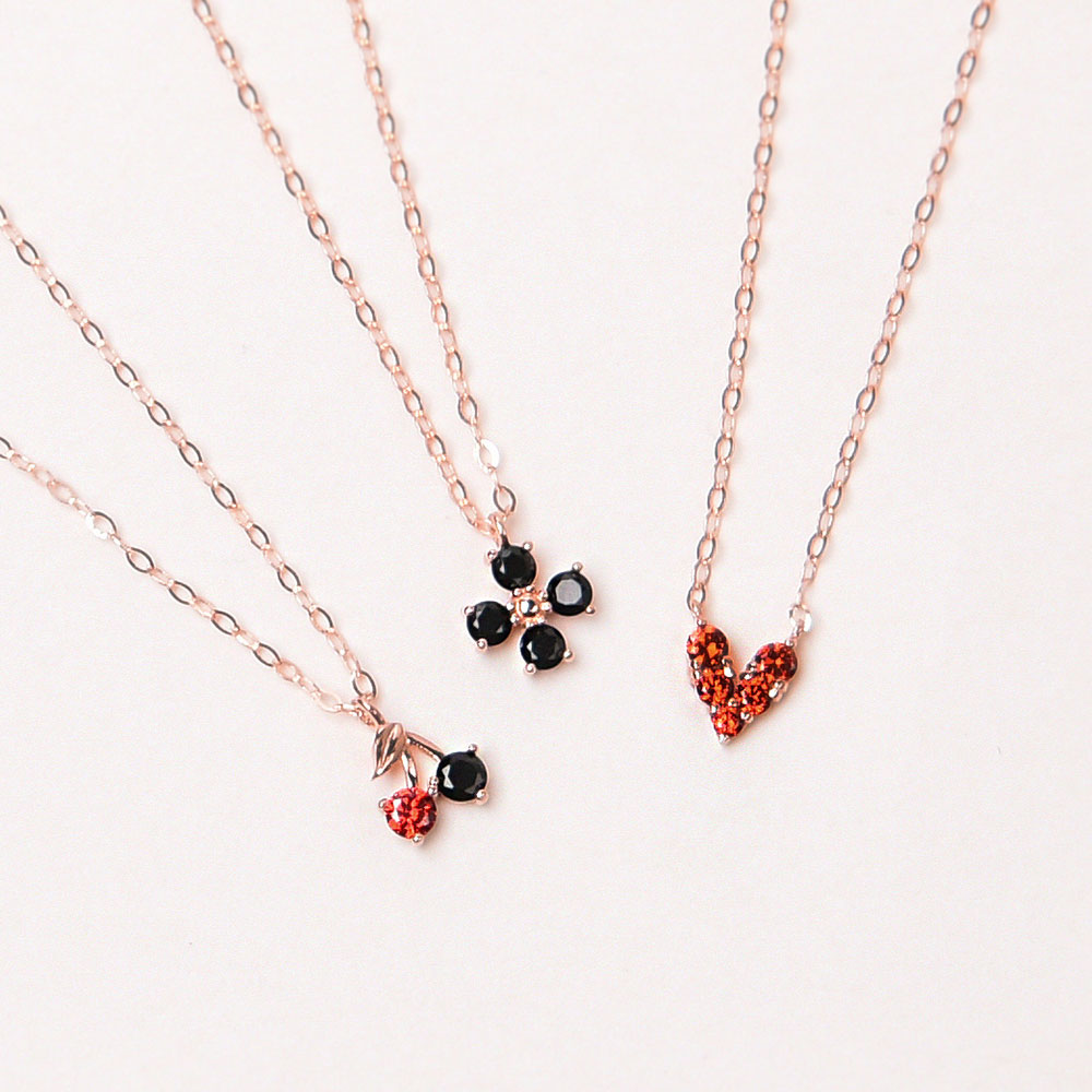 miniGOLD 10K ゴールドブラックフラワーネックレス NOOM0222 miniGOLD 10K ゴールドブラックフラワーネックレス NOOM0222