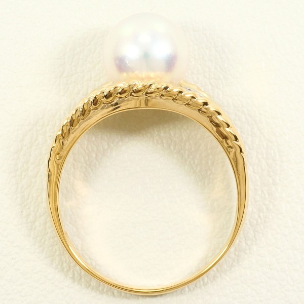 PT900 プラチナ リング 12.5号 パール(真珠) 約8mm ダイヤ ジュエリー 中古 PT900 プラチナ リング 12.5号 パール(真珠) 約8mm ダイヤ ジュエリー 中古