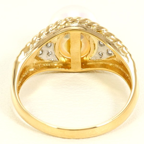 PT900 プラチナ リング 12.5号 パール(真珠) 約8mm ダイヤ ジュエリー 中古 PT900 プラチナ リング 12.5号 パール(真珠) 約8mm ダイヤ ジュエリー 中古