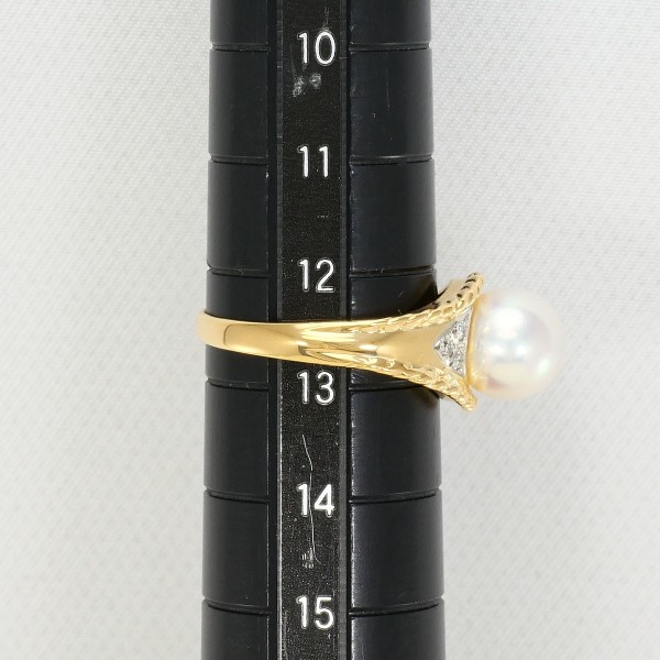 PT900 プラチナ リング 12.5号 パール(真珠) 約8mm ダイヤ ジュエリー 中古 PT900 プラチナ リング 12.5号 パール(真珠) 約8mm ダイヤ ジュエリー 中古