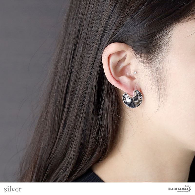 925 ニュアンス 変形ピアス [ce193]