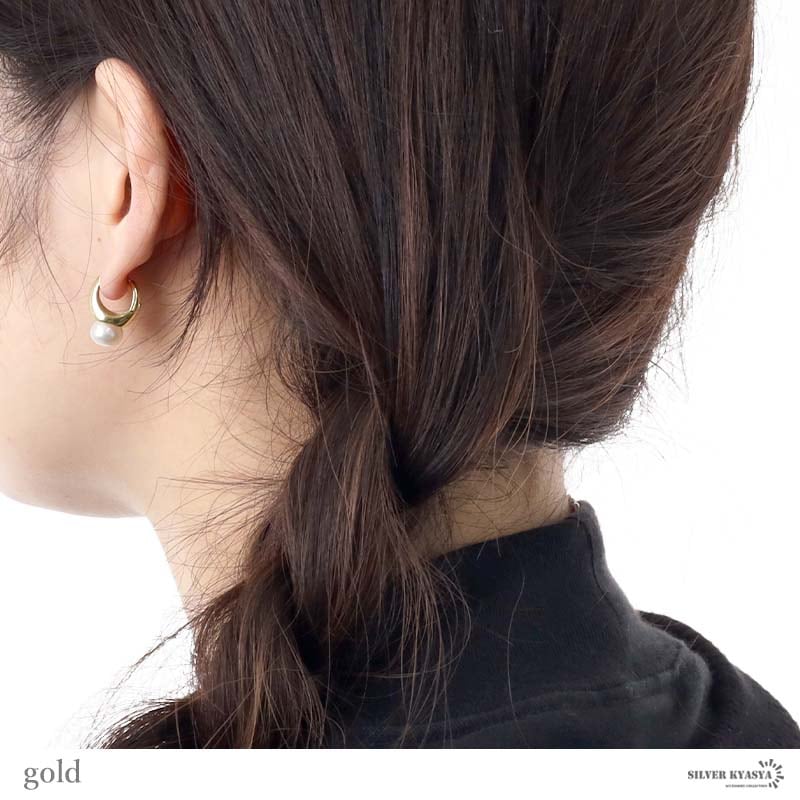 925 淡水パール フープピアス [ce140]