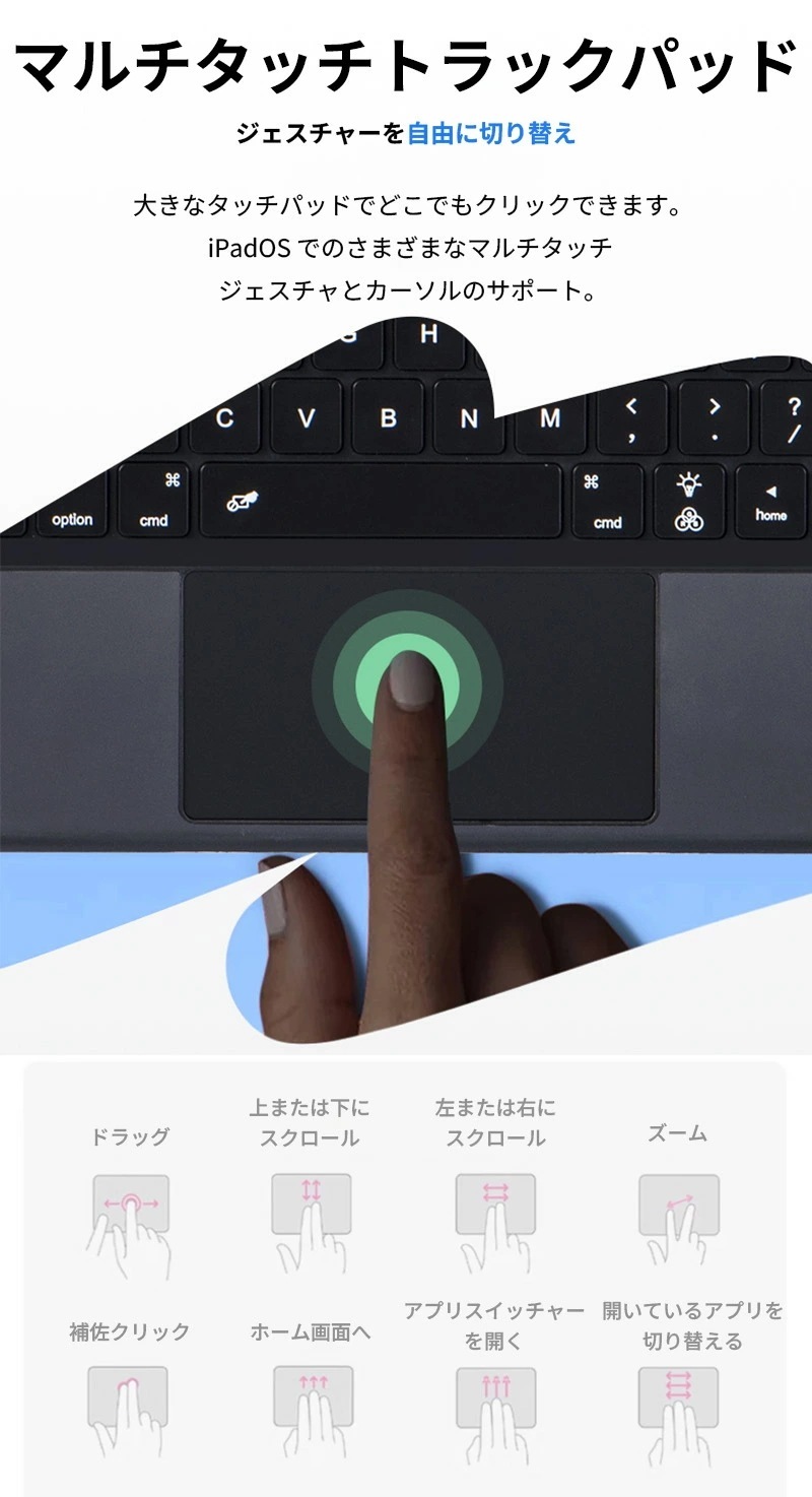 ipad 11th 11インチ 2025 キーボード ケース iPad 第10世代 10.9インチ 横/縦置き キーボード付きケース 7色バックライト トラックパッド付きスマートキーボード iPad
