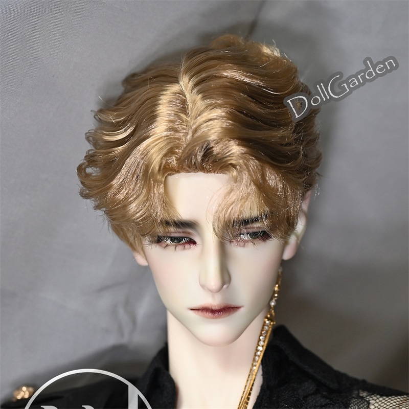 BJD 1/3 1/4 ドール用 ウィッグ ショート スタイル 特軟らかい糸 セット済み 短髪 黒 ミルクゴールド グレー 褐色 SD/小顔SD/MSDサイズ球体関節人形用ウィッグ