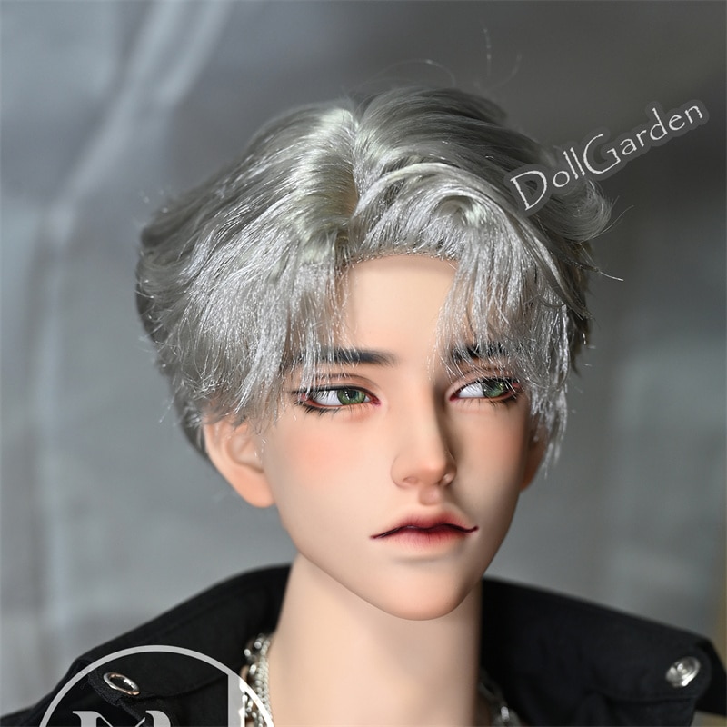 BJD 1/3 1/4 ドール用 ウィッグ ショート スタイル 特軟らかい糸 セット済み 短髪 黒 ミルクゴールド グレー 褐色 SD/小顔SD/MSDサイズ球体関節人形用ウィッグ
