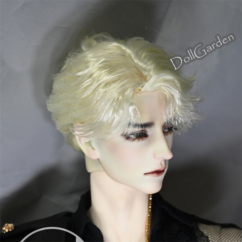 BJD 1/3 1/4 ドール用 ウィッグ ショート スタイル 特軟らかい糸 セット済み 短髪 黒 ミルクゴールド グレー 褐色 SD/小顔SD/MSDサイズ球体関節人形用ウィッグ