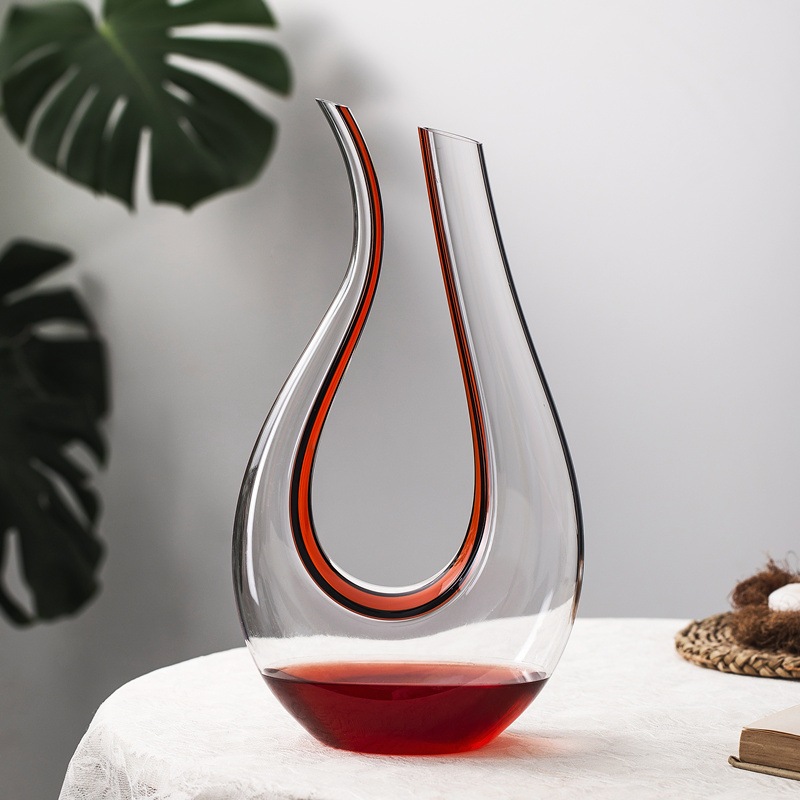 11 赤い蝶ネクタイリボンu字型デカンタークリエイティブパーソナライズされたワインワインワインディバイダーホームデコレーションオーナメントワインの調理器具