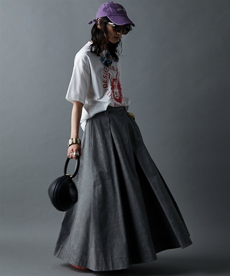 ロングスカート 綿100%タックマキシスカート 大きいサイズ有 GEVS. ロングスカート 綿100%タックマキシスカート 大きいサイズ有 GEVS.