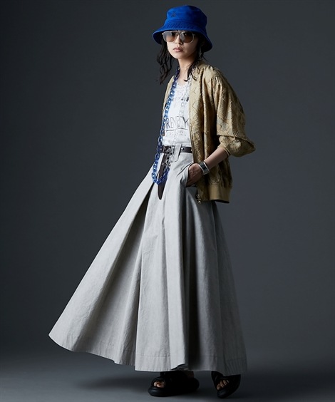 ロングスカート 綿100%タックマキシスカート 大きいサイズ有 GEVS. ロングスカート 綿100%タックマキシスカート 大きいサイズ有 GEVS.