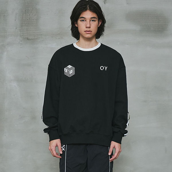[OY](オーワイ) CUBE LOGO TAPE RING MTM 2色 / パーカー トレーナー 長袖 Tシャツ 韓国ファッション 韓国トレーナー