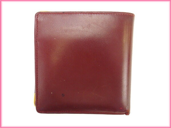 二つ折り財布 マストライン ボルドー 中古