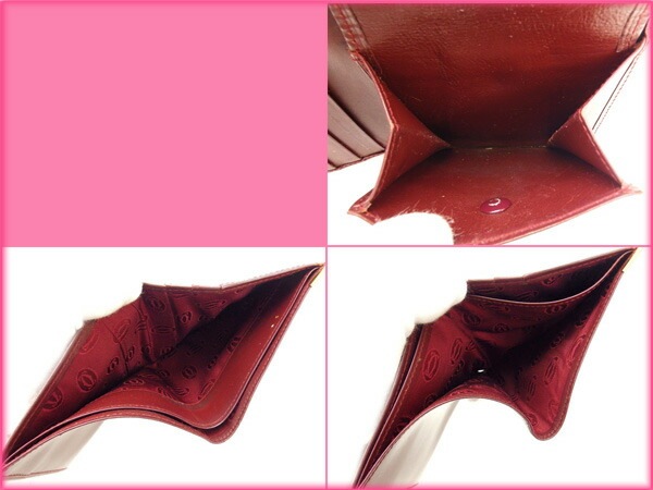 二つ折り財布 マストライン ボルドー 中古