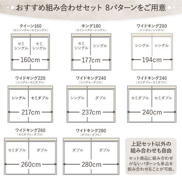 ベッド 低床 連結 ロータイプ すのこ 木製 LED照明付き 棚付き 宮付き コンセント付き シンプル モダン ストーングレー ワイドキング240(S+D) ボンネルコイルマットレス付き ベッド 低床 連結 ロータイプ すのこ 木製 LED照明付き 棚付き 宮付き コンセント付き シンプル モダン ストーングレー ワイドキング240(S+D) ボンネルコイルマットレス付き